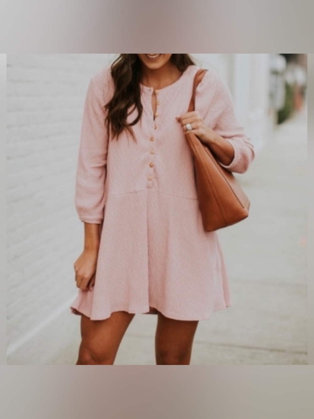 Free People Beach Pink Blossom Button-Up T-Shirt Dress